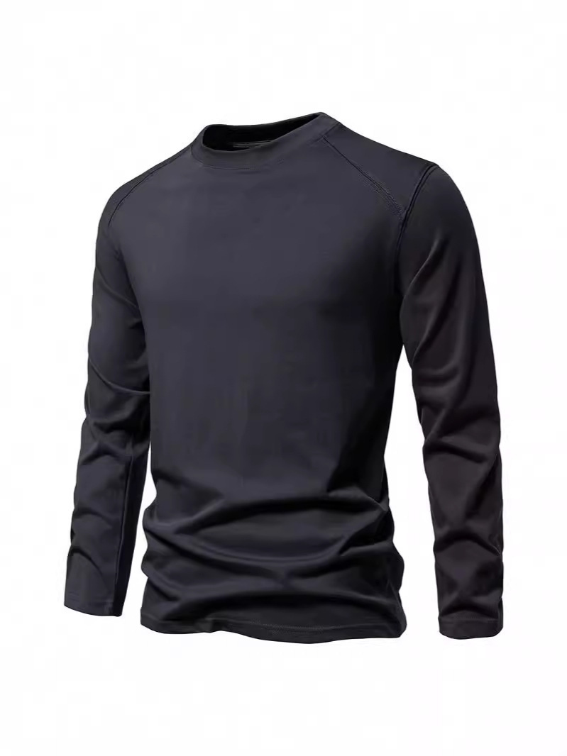 미국 남성용 긴팔 티셔츠 심플 레트로 랄란 슬리브 남성 - Undershirt Crew Neck 리뷰 및 가격